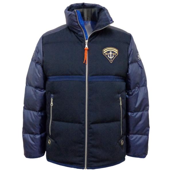 30%OFF 秋冬 シナコバ 異素材切り替え 撥水 ダウンジャケット (紺) (M)(L)(LL) ...