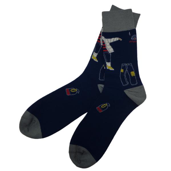 シナコバ goods×キャプテン柄 クルーソックス (紺) GD*0123277420920