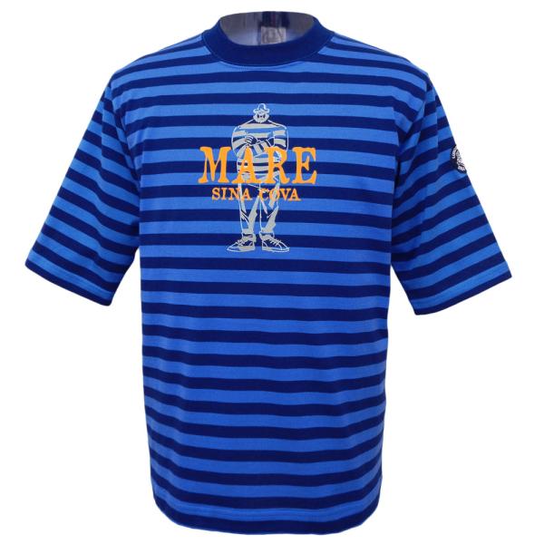 2024春夏新作 シナコバ 5分袖 マリンボーダー丸首Ｔシャツ (ブルー系) (M)(L)(LL) ...