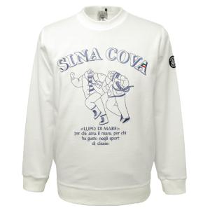 50%OFF 春夏 シナコバ 薄手パイル 丸首トレーナー (白) (M)(L)(LL) TR*0125120040110