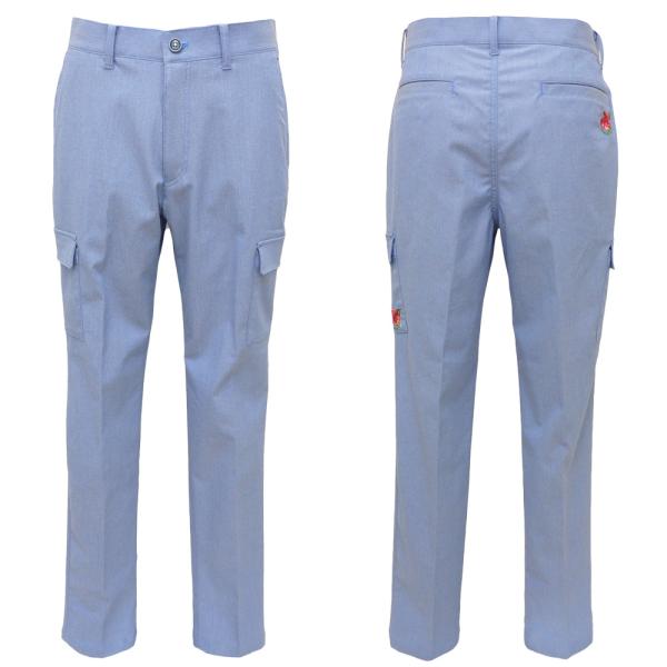 50％OFF 春夏 シナコバ UVカット カーゴポケット付 ストレッチテーパードパンツ (ブルー) ...