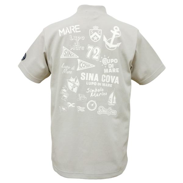40%OFF 春夏 シナコバ 遮熱 バックプリント 軽量ハイネック半袖Ｔシャツ (グレー) (M)(...
