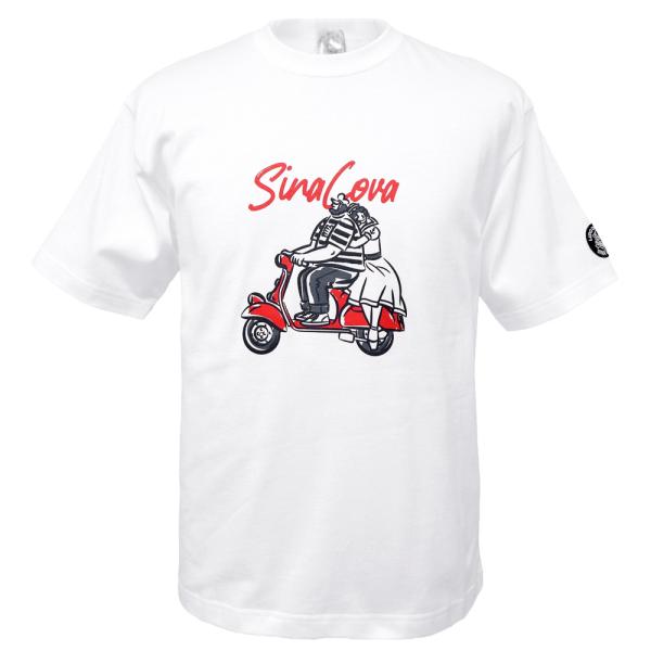 30%OFF 2026春夏新作 シナコバ vespaに乗るキャプテン 半袖丸首Ｔシャツ (白) (M...