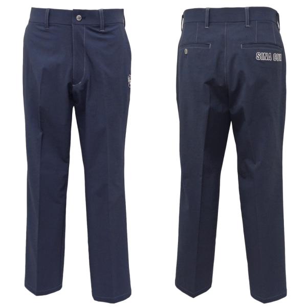 2026春夏新作 シナコバ 接触冷感 ノータック ストレッチパンツ (紺) (W80)(W84)(W...