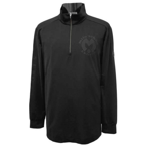 50%OFF 春夏 ミラショーン ハイネック ハーフジップ長袖Ｔシャツ (黒) (LL) TS*04...