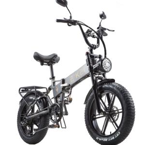 E’KEI F7 ダークグレー 20インチ モペッド 電動バイク 電動ペダル付原動機付自転車 原付一種 500W 原付二種 800W選択可 ダブルフロントフォーク 前後ウィンカー