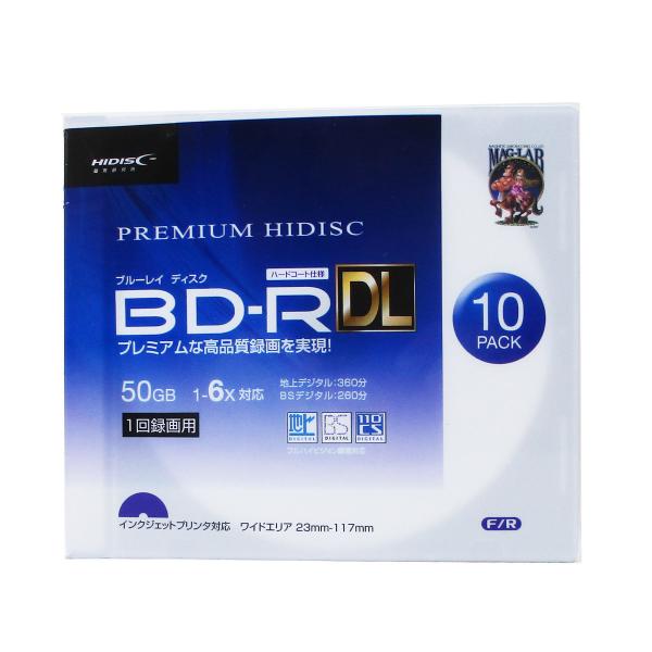 同梱可能 BD-R DL 録画用ブルーレイ 10枚パック 2層 50GB 6倍速 スリムケース入り ...