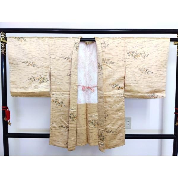 アンティーク 羽織り 正絹 飴色 南天 羽織丈80ｃｍ 929 ggp