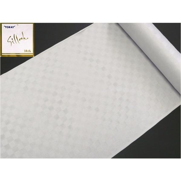 113 東レシルック 洗える長襦袢 反物 幸田美智子監修 メッシュ市松 紋紗 薄茶