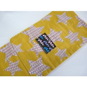 anan アンアン 女性用 ブランド 浴衣 単品 黄色に星柄 仕立上 綿100％ Sサイズ 560