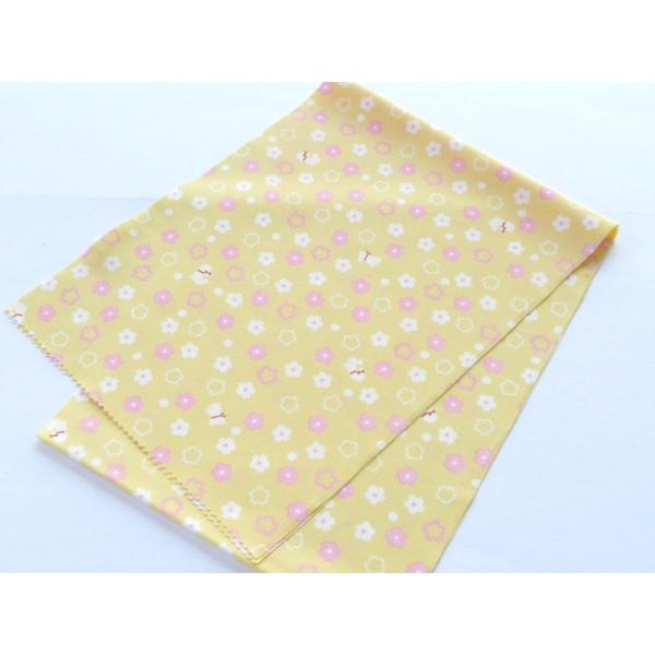 七五三 帯揚げ 女の子 ７才用 単品 黄色花柄 総柄 ポリエステル 1097 nns
