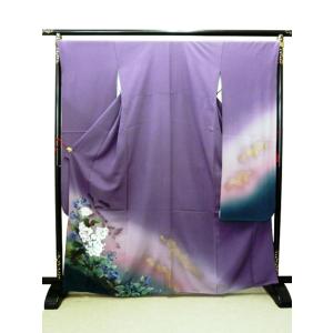 正絹【袷】鮫小紋　灰紫　家紋無 梨地縮緬地　作家物　未使用品 身幅ゆったり 江戸小紋袷 サメ小紋」リサイクル江戸小紋 絹 臙脂色 鮫小紋袷 身丈