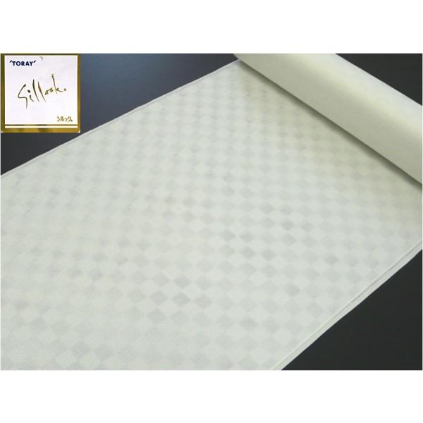 51 東レシルック 洗える長襦袢 反物 幸田美智子監修 メッシュ 市松 紋紗 白