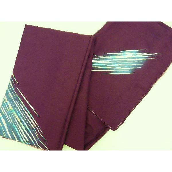 きもの 洗える 着物 単衣 Ｌ 絵羽柄 胴抜き仕立て 紫に流線柄  702