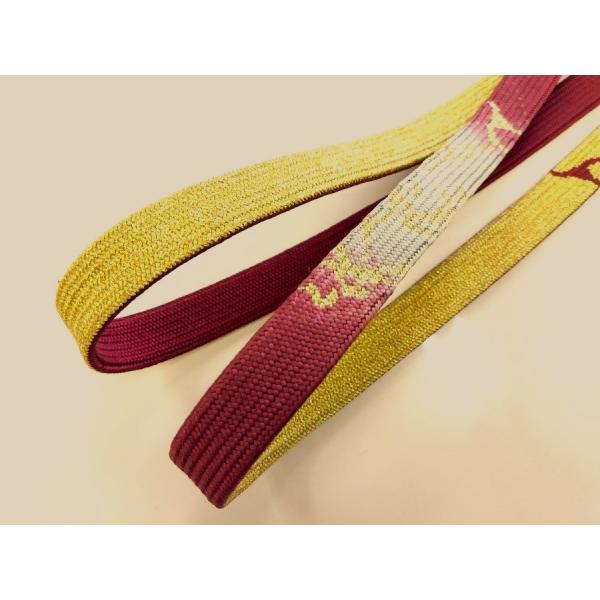 正絹帯締め 平組み 手ぐみ 栗色 茶色 新品 051 ggp