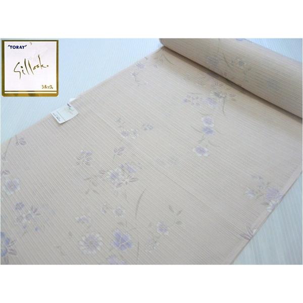 洗える 着物 夏 反物 東レシルック 変り絽 薄ピンク 221