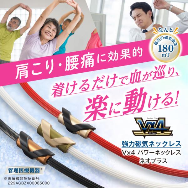 【磁気ネックレス】Vx4(ブイフォー・ヴイフォー)パワーネックレスネオプラス