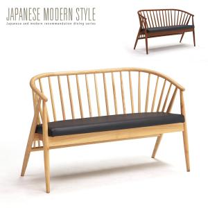 ダイニングベンチ 背もたれ付き 無垢 北欧風 天然木 木製 ナチュラル ブラウン 和風モダン ダイニングチェア 2人掛け おしゃれ gkw spp