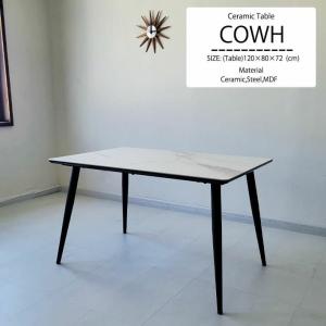 セラミック ダイニングテーブル 4人用 120cm ホワイト 白 大理石風 4人掛け用 おしゃれ スチール脚 セラミックテーブル gkw