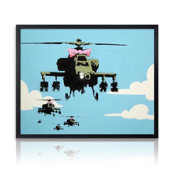 アートパネル Banksy バンクシー Helicopters ヘリコプター リボン グラフティ お...