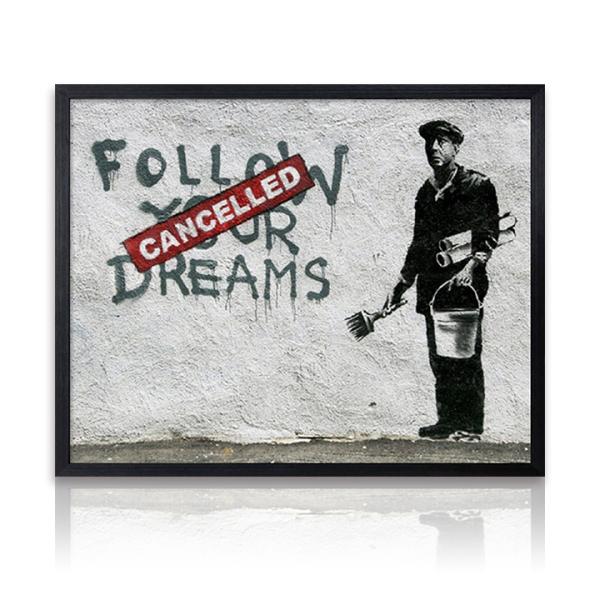 アートパネル Banksy バンクシー Follow Your Dreams 玄関 グラフティ おし...