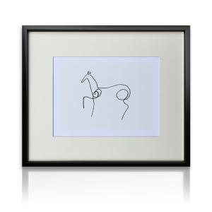 アートパネル Pablo Picasso パブロ・ピカソ Le cheval 馬 玄関 おしゃれ キュビスム ヒーリング 癒し モノクロ 絵画 フレーム付き ssx｜ikikagu