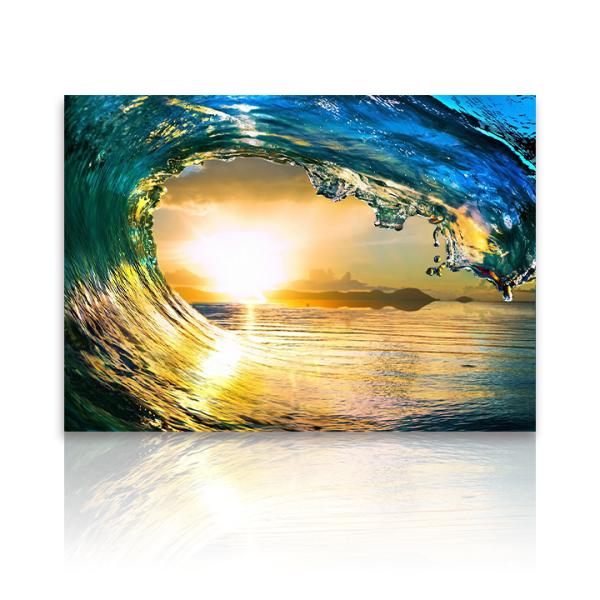 フォトパネル Sunset Wave 海 波 サンセット 風景 キャンバス 玄関 アートフレーム お...