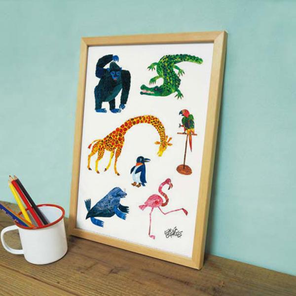 アートパネル エリック・カール Animals できるかな？ あたまからつまさきまで モダン 玄関 ...