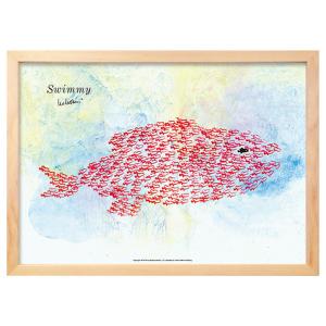アートパネル Leo Lionni レオ・レオニ Swimmy Giant Fish スイミー モダン 玄関 アートフレーム 絵画 額入り フレーム付き 芸術 イン ssx