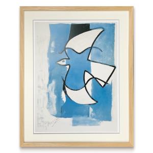 アートパネル Georges Braque ジョルジュ・ブラック L'oiseaux bleu et gris モダン 玄関 フレーム おしゃれ 絵画 額入り ssx