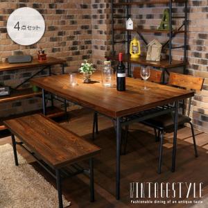 ダイニングテーブルセット 4人 ベンチ 4人用 4人掛け