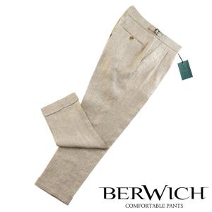 ベルウィッチ BERWICH ／ 24SS リネンヘリンボーンサイドアジャスターパンツ「SCOTCH」（DESERT／ベージュ）｜ikinakikonashi