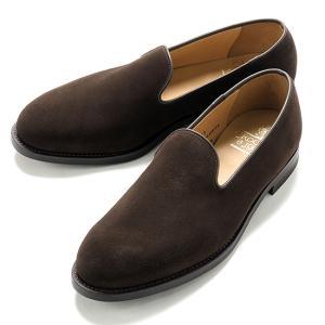 クロケット＆ジョーンズ CROCKETT＆JONES ／ レペロスエードアルバートスリッパ「KENSINGTON 4」（DARK BROWN／ダークブラウン）｜ikinakikonashi