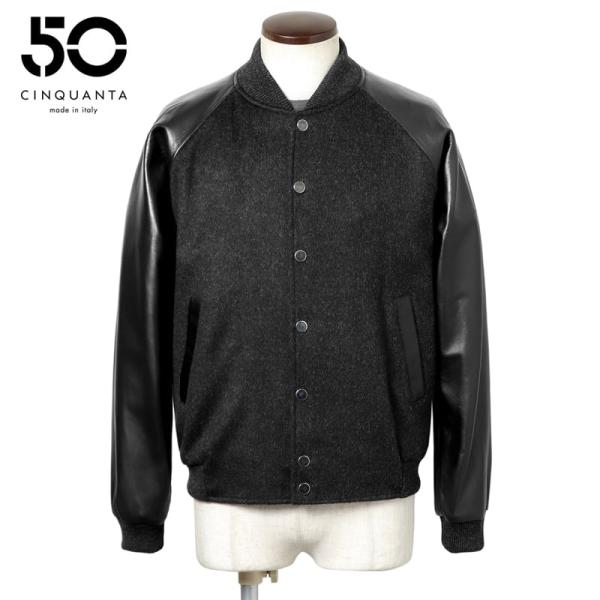 チンクワンタ CINQUANTA ／ ラムナッパレザー×ウールメルトンアワードジャケット「R531」...
