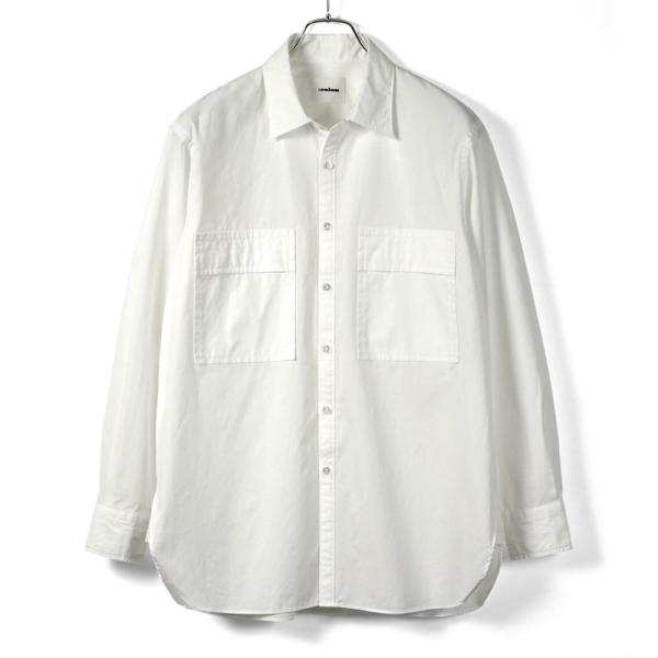 コロン ：colon ／ コットン60番手単糸ブロードダブルポケットシャツ「CSH-4」（ホワイト）