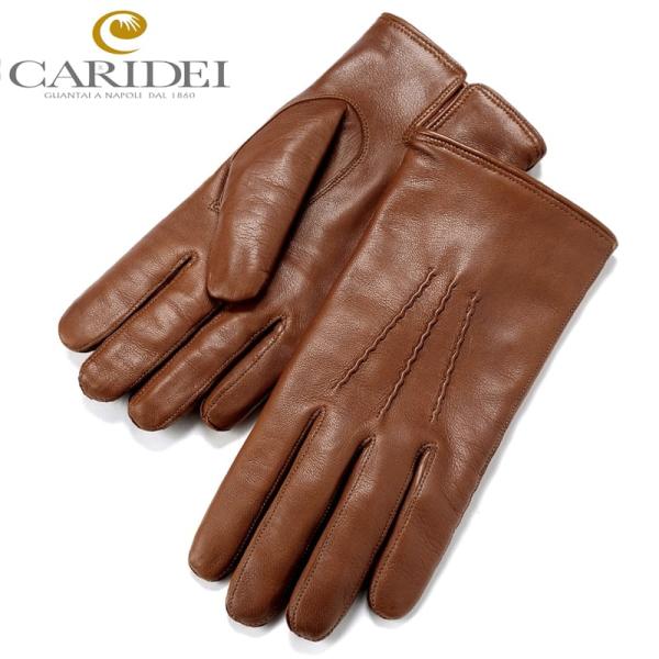 カリデイ CARIDEI ／ カシミヤライニングラムナッパレザーグローブ「89」（TAN／ライトブラ...