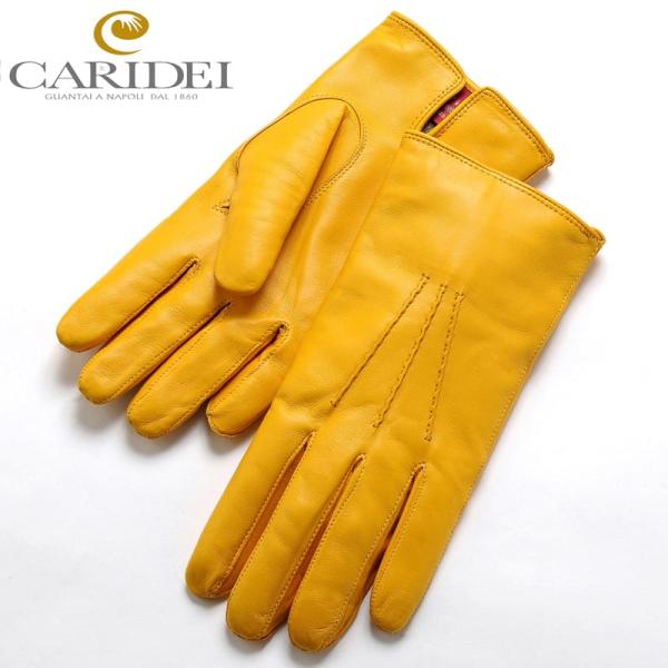 カリデイ CARIDEI ／ カシミヤライニングラムナッパレザーグローブ「89」（GIALLO／イエ...