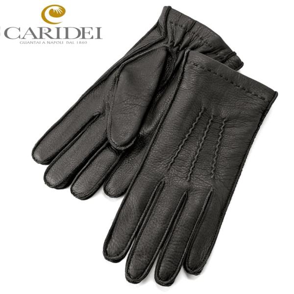 カリデイ CARIDEI ／ カシミヤライニングディアスキングローブ「35/19」（NERO／ブラッ...