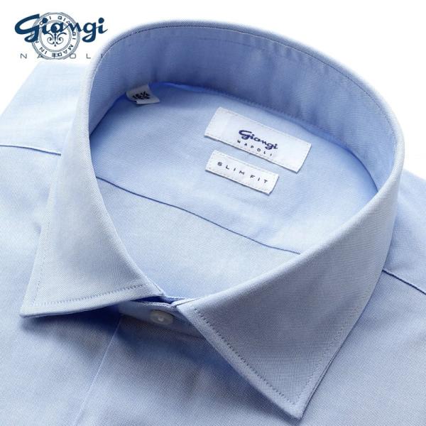 【SALE】ジャンジ GIANGI ／ コットン80番手双糸ピンポイントオックスフォードセミワイドカ...