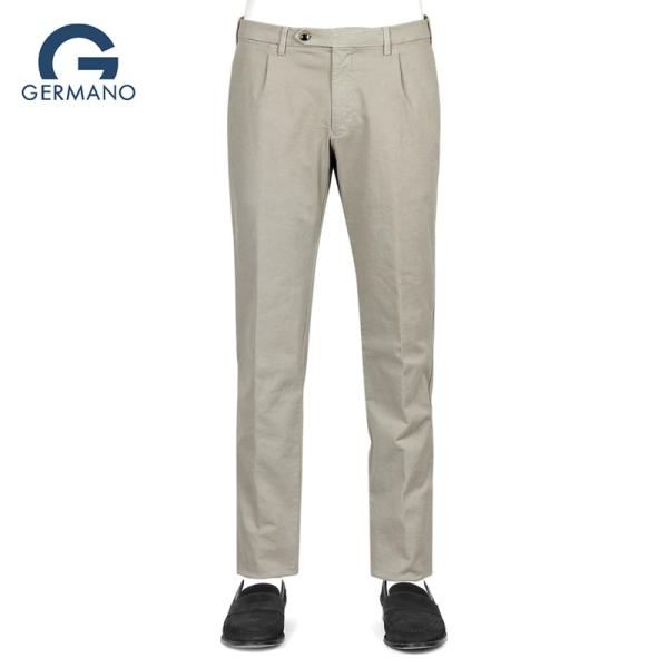 ジェルマーノ GERMANO ／ 25-26AW 製品染めコットンストレッチギャバジン1プリーツパン...