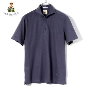 【SALE／返品・交換不可】ギローバー GUY ROVER ／ 25SS コットン鹿の子ホリゾンタルカラー半袖ポロシャツ「PC207」（ブライトネイビー）