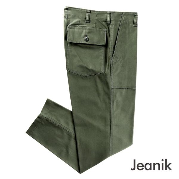 ジーニック JEANIK ／ コットンバックサテンベイカーパンツ「JEANIK103」（オリーブ）