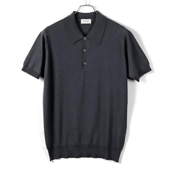 ジョンスメドレー JOHN SMEDLEY ／ 24SS ウールコットン30ゲージ半袖ニットポロシャ...