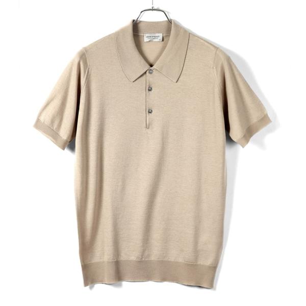 ジョンスメドレー JOHN SMEDLEY ／ 24SS ウールコットン30ゲージ半袖ニットポロシャ...