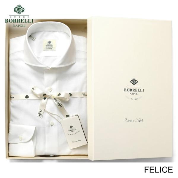 ルイジボレッリ LUIGI BORRELLI ／ 通年定番品コットンピンポイントオックスホリゾンタル...