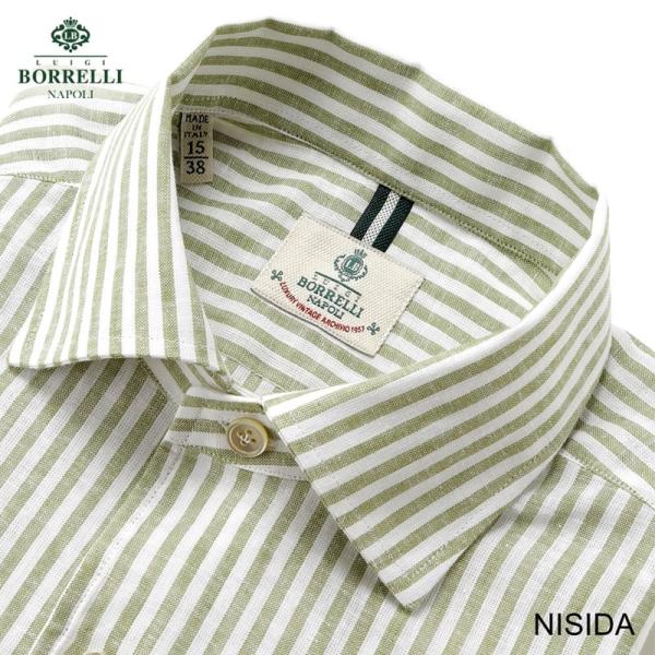 【SALE】ルイジボレッリ LUIGI BORRELLI ／ 25SS リネンコットンポプリン逆ハイ...