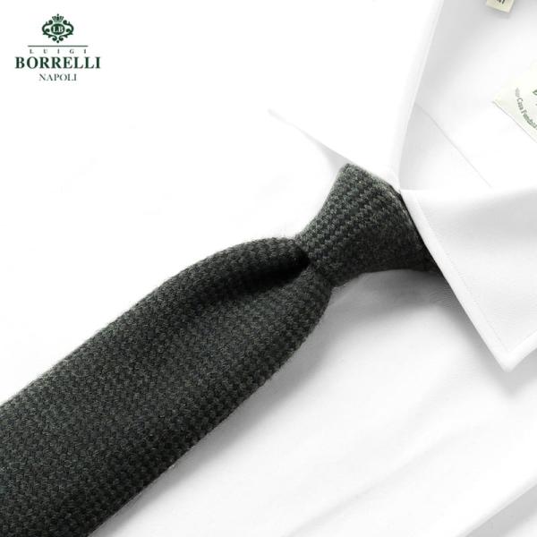 ルイジボレッリ LUIGI BORRELLI ／ 25-26AW ウールバスケットソリッドネクタイ「...