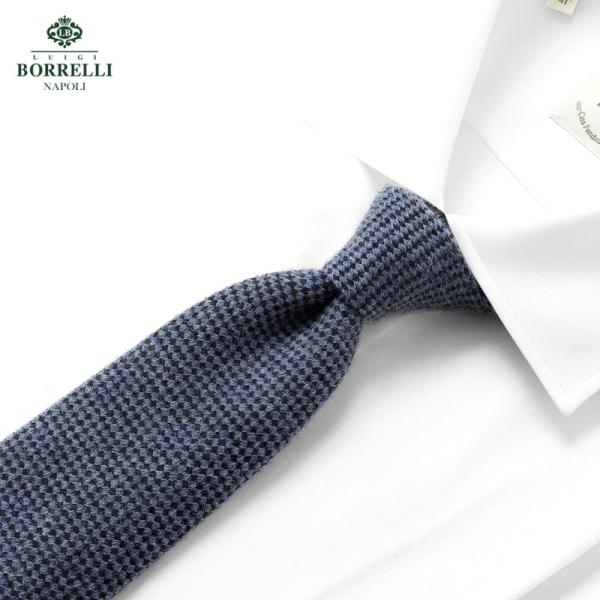 ルイジボレッリ LUIGI BORRELLI ／ 25-26AW ウールバスケットソリッドネクタイ「...