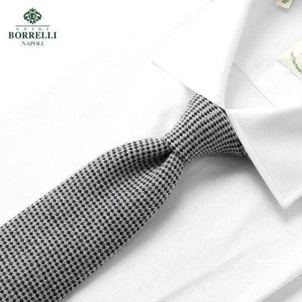 ルイジボレッリ LUIGI BORRELLI ／ 25-26AW ウールバスケットソリッドネクタイ「...