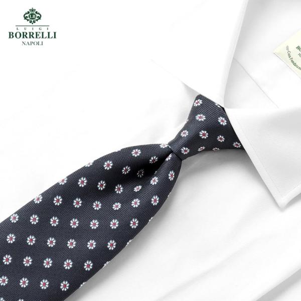 ルイジボレッリ LUIGI BORRELLI ／ 26SS シルクジャカード花柄小紋柄ネクタイ「62...